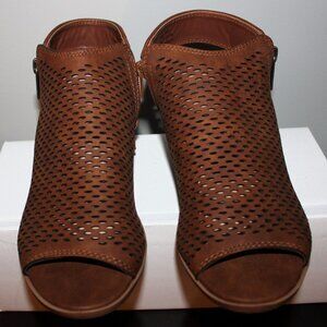 J.Adams Tracy sandal, brown w/2 side zippers